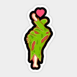 zombie hand saranghae finger heart Sticker